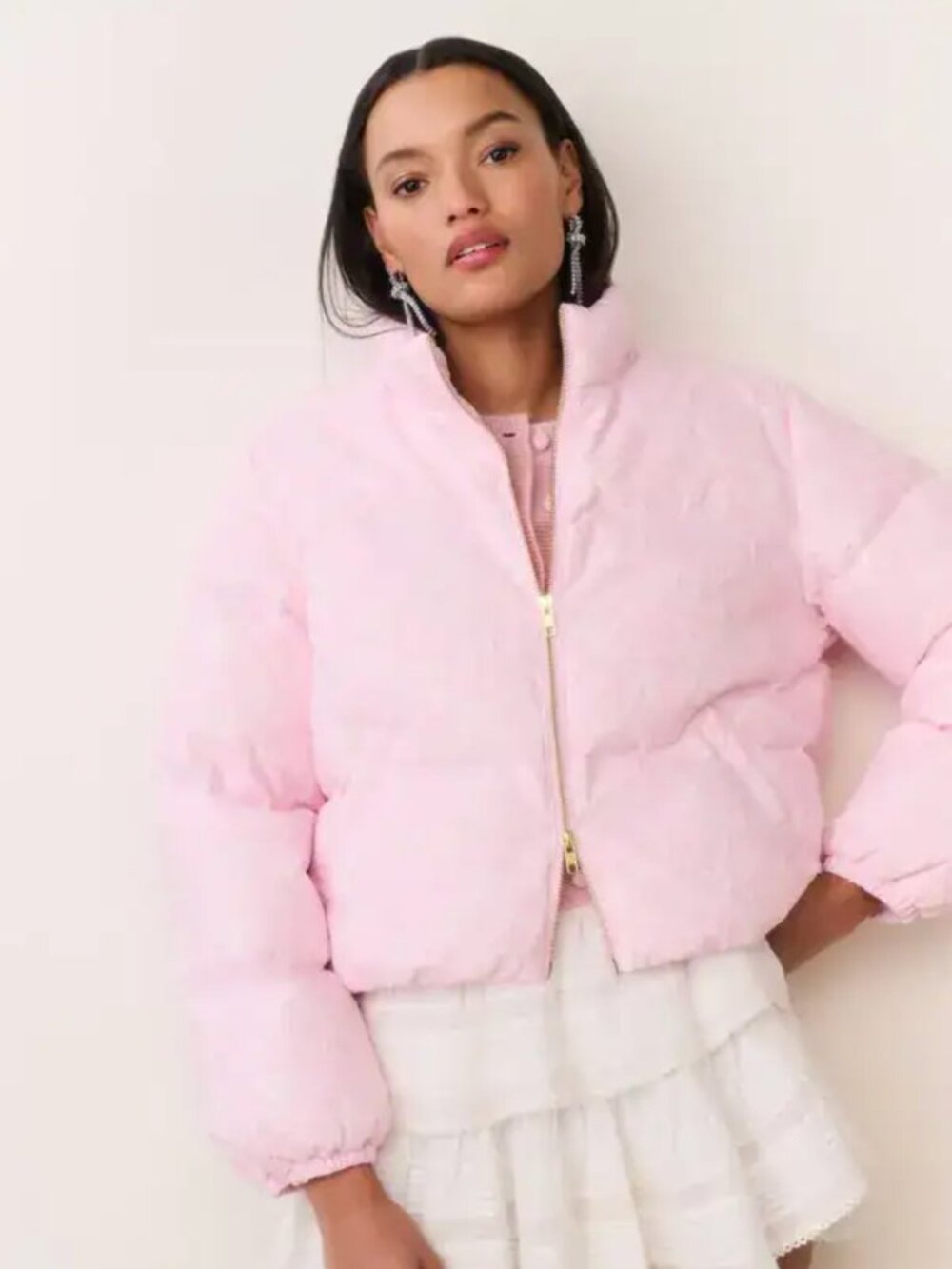 LoveShackFancy NWT Celesta Lace Jacket in Soft Pink Size L